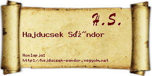 Hajducsek Sándor névjegykártya
